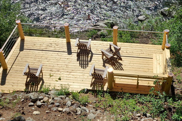 Alaskan Yellow Cedar Deck Off River